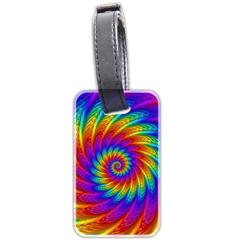 Psychedelic Rainbow Spiral Luggage Tag (two sides) from ArtsNow.com Front