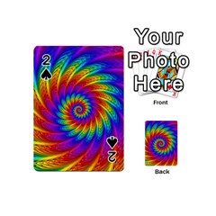 Psychedelic Rainbow Spiral Playing Cards 54 (Mini) from ArtsNow.com Front - Spade2