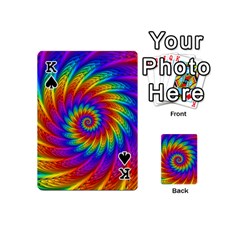 King Psychedelic Rainbow Spiral Playing Cards 54 (Mini) from ArtsNow.com Front - SpadeK