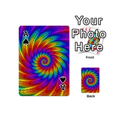 Ace Psychedelic Rainbow Spiral Playing Cards 54 (Mini) from ArtsNow.com Front - SpadeA