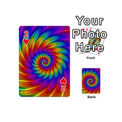 Psychedelic Rainbow Spiral Playing Cards 54 (Mini) from ArtsNow.com Front - Heart2