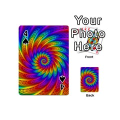 Psychedelic Rainbow Spiral Playing Cards 54 (Mini) from ArtsNow.com Front - Spade4