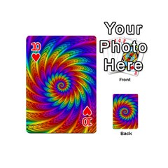 Psychedelic Rainbow Spiral Playing Cards 54 (Mini) from ArtsNow.com Front - Heart10