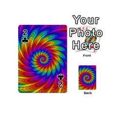 Psychedelic Rainbow Spiral Playing Cards 54 (Mini) from ArtsNow.com Front - Club2