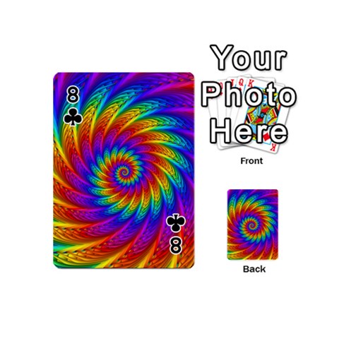 Psychedelic Rainbow Spiral Playing Cards 54 (Mini) from ArtsNow.com Front - Club8