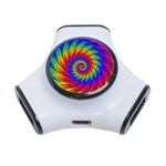 Psychedelic Rainbow Spiral 3-Port USB Hub