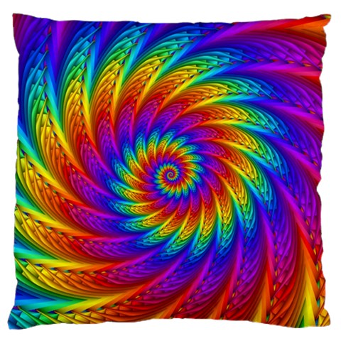 Psychedelic Rainbow Spiral Large Cushion Case (One Side) from ArtsNow.com Front