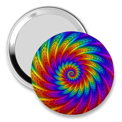 Psychedelic Rainbow Spiral 3  Handbag Mirror from ArtsNow.com Front