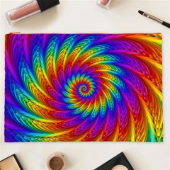 Psychedelic Rainbow Spiral Cosmetic Bag (XXL) from ArtsNow.com Front