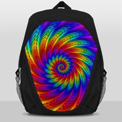 Psychedelic Rainbow Spiral Backpack Bag from ArtsNow.com Front