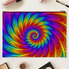 Psychedelic Rainbow Spiral Cosmetic Bag (XXXL) from ArtsNow.com Back