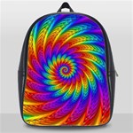 Psychedelic Rainbow Spiral School Bag (XL)