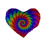 Psychedelic Rainbow Spiral Standard 16  Premium Heart Shape Cushion 