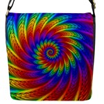 Psychedelic Rainbow Spiral Flap Closure Messenger Bag (S)