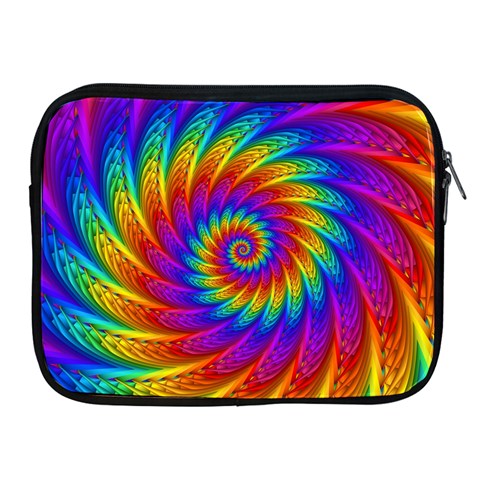 Psychedelic Rainbow Spiral Apple iPad 2/3/4 Zipper Case from ArtsNow.com Front