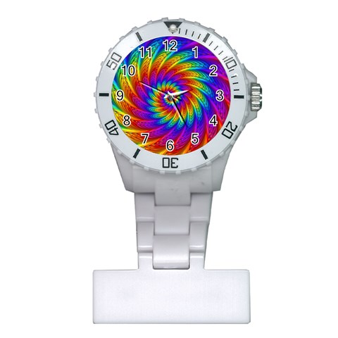 Psychedelic Rainbow Spiral Plastic Nurses Watch from ArtsNow.com Front