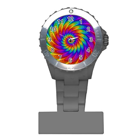 Psychedelic Rainbow Spiral Plastic Nurses Watch from ArtsNow.com Front