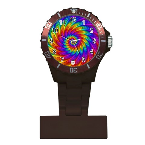 Psychedelic Rainbow Spiral Plastic Nurses Watch from ArtsNow.com Front