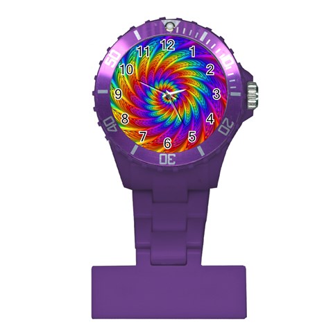 Psychedelic Rainbow Spiral Plastic Nurses Watch from ArtsNow.com Front