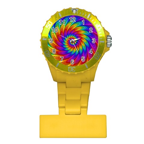 Psychedelic Rainbow Spiral Plastic Nurses Watch from ArtsNow.com Front