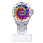 Psychedelic Rainbow Spiral Plastic Nurses Watch