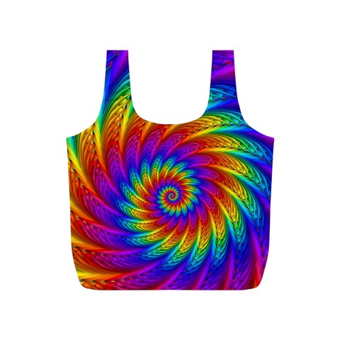 Psychedelic Rainbow Spiral Full Print Recycle Bag (S) from ArtsNow.com Front