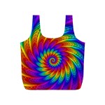 Psychedelic Rainbow Spiral Full Print Recycle Bag (S)