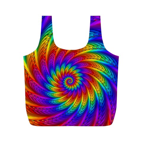 Psychedelic Rainbow Spiral Full Print Recycle Bag (M) from ArtsNow.com Front