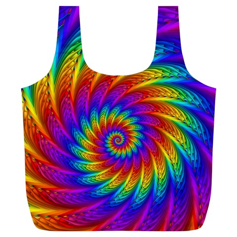 Psychedelic Rainbow Spiral Full Print Recycle Bag (XL) from ArtsNow.com Front