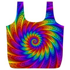 Psychedelic Rainbow Spiral Full Print Recycle Bag (XL) from ArtsNow.com Front