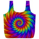 Psychedelic Rainbow Spiral Full Print Recycle Bag (XL)