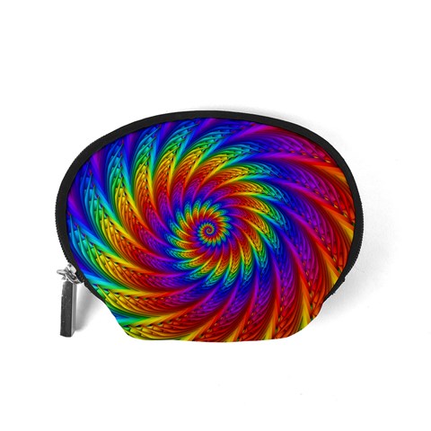 Psychedelic Rainbow Spiral Accessory Pouch (Small) from ArtsNow.com Back