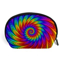 Psychedelic Rainbow Spiral Accessory Pouch (Large) from ArtsNow.com Front