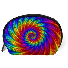 Psychedelic Rainbow Spiral Accessory Pouch (Large) from ArtsNow.com Back