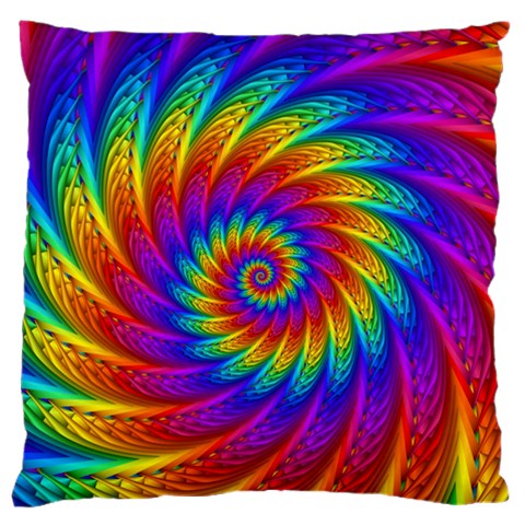 Psychedelic Rainbow Spiral Standard Flano Cushion Case (One Side) from ArtsNow.com Front