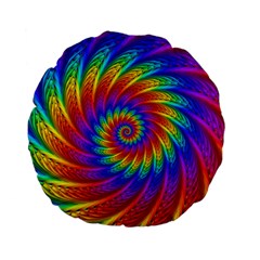 Psychedelic Rainbow Spiral Standard 15  Premium Flano Round Cushion  from ArtsNow.com Front