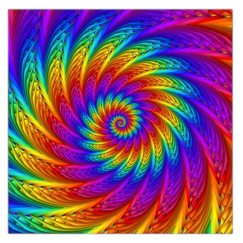 Psychedelic Rainbow Spiral Large Satin Scarf (Square) from ArtsNow.com Front