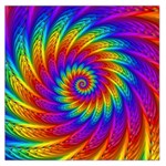 Psychedelic Rainbow Spiral Large Satin Scarf (Square)