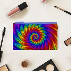 Psychedelic Rainbow Spiral Cosmetic Bag (XS) from ArtsNow.com Front