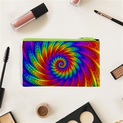 Psychedelic Rainbow Spiral Cosmetic Bag (XS) from ArtsNow.com Back