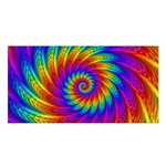 Psychedelic Rainbow Spiral Satin Shawl