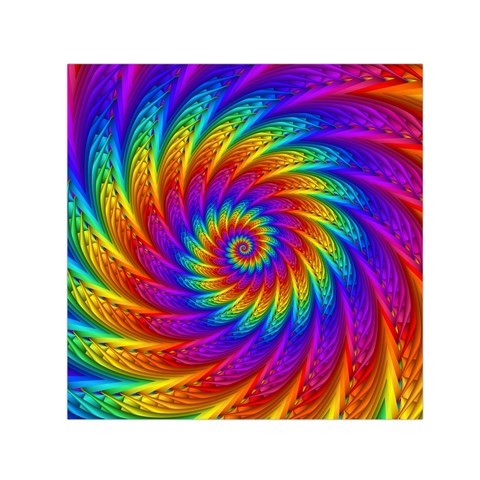 Psychedelic Rainbow Spiral Small Satin Scarf (Square) from ArtsNow.com Front