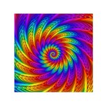 Psychedelic Rainbow Spiral Small Satin Scarf (Square)