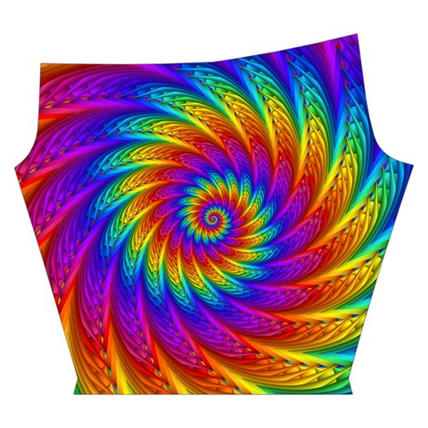 Psychedelic Rainbow Spiral Yoga Cropped Leggings from ArtsNow.com Left