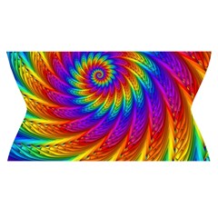 Psychedelic Rainbow Spiral Yoga Cropped Leggings from ArtsNow.com Waistband Front