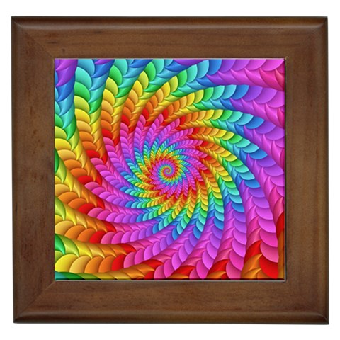 Psychedelic Rainbow Spiral Framed Tile from ArtsNow.com Front