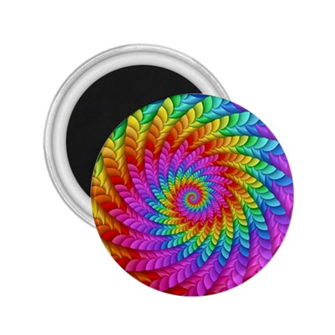 Psychedelic Rainbow Spiral 2.25  Magnet from ArtsNow.com Front