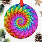 Psychedelic Rainbow Spiral Ornament (Round)