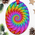 Psychedelic Rainbow Spiral Ornament (Oval)