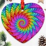 Psychedelic Rainbow Spiral Ornament (Heart)